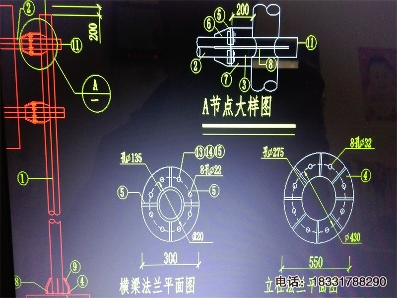 交通标志杆CAD结构图